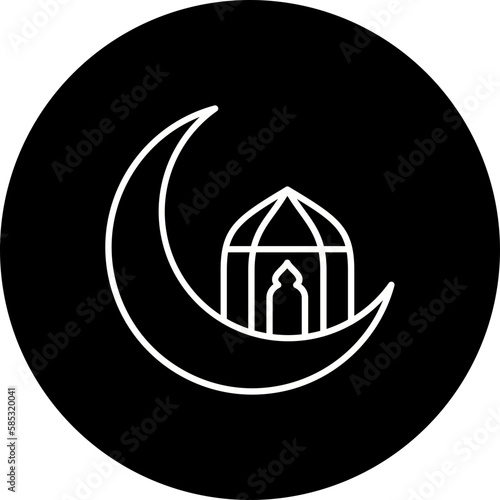 Moon Line Inverted Icon
