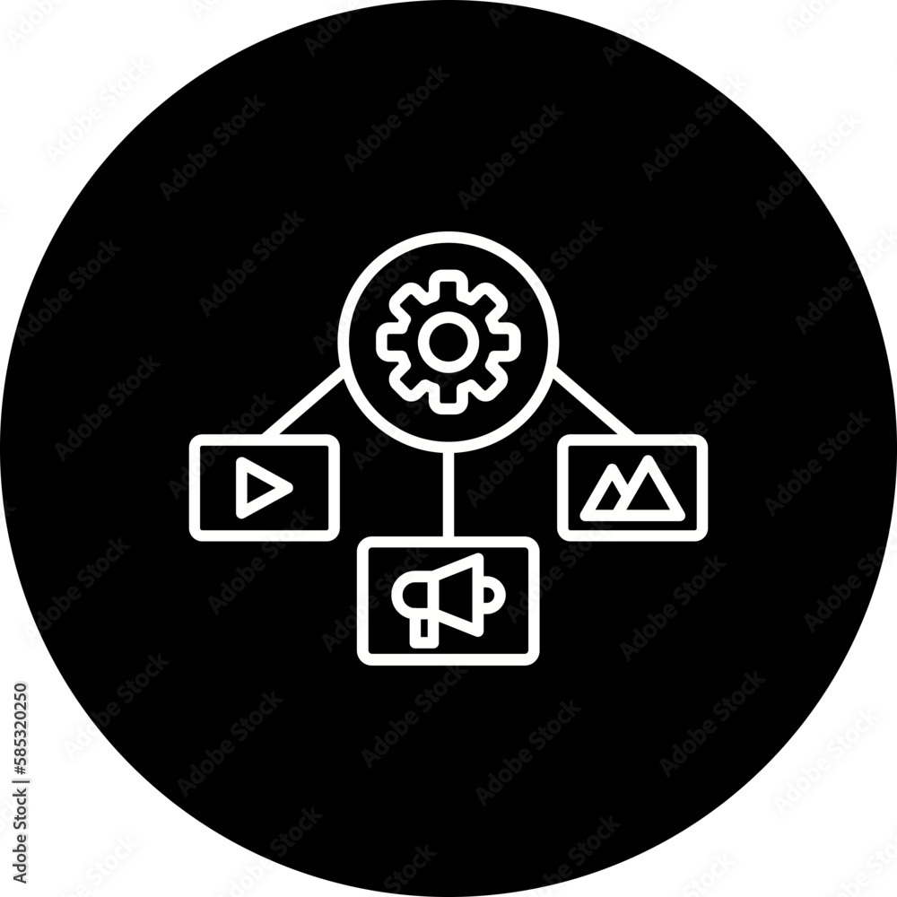 Content Management Line Inverted Icon Content Management Line Inverted Icon