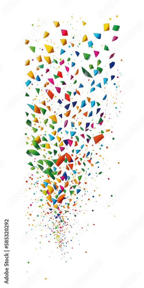 A vibrant burst of colorful confetti suspended in the air, set against a transparent background.Generative AI A vibrant burst of colorful confetti suspended in the air, set against a transparent background.Generative AI