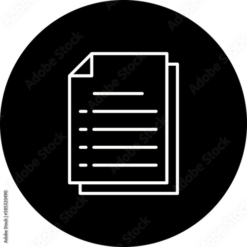 Paper Line Inverted Icon