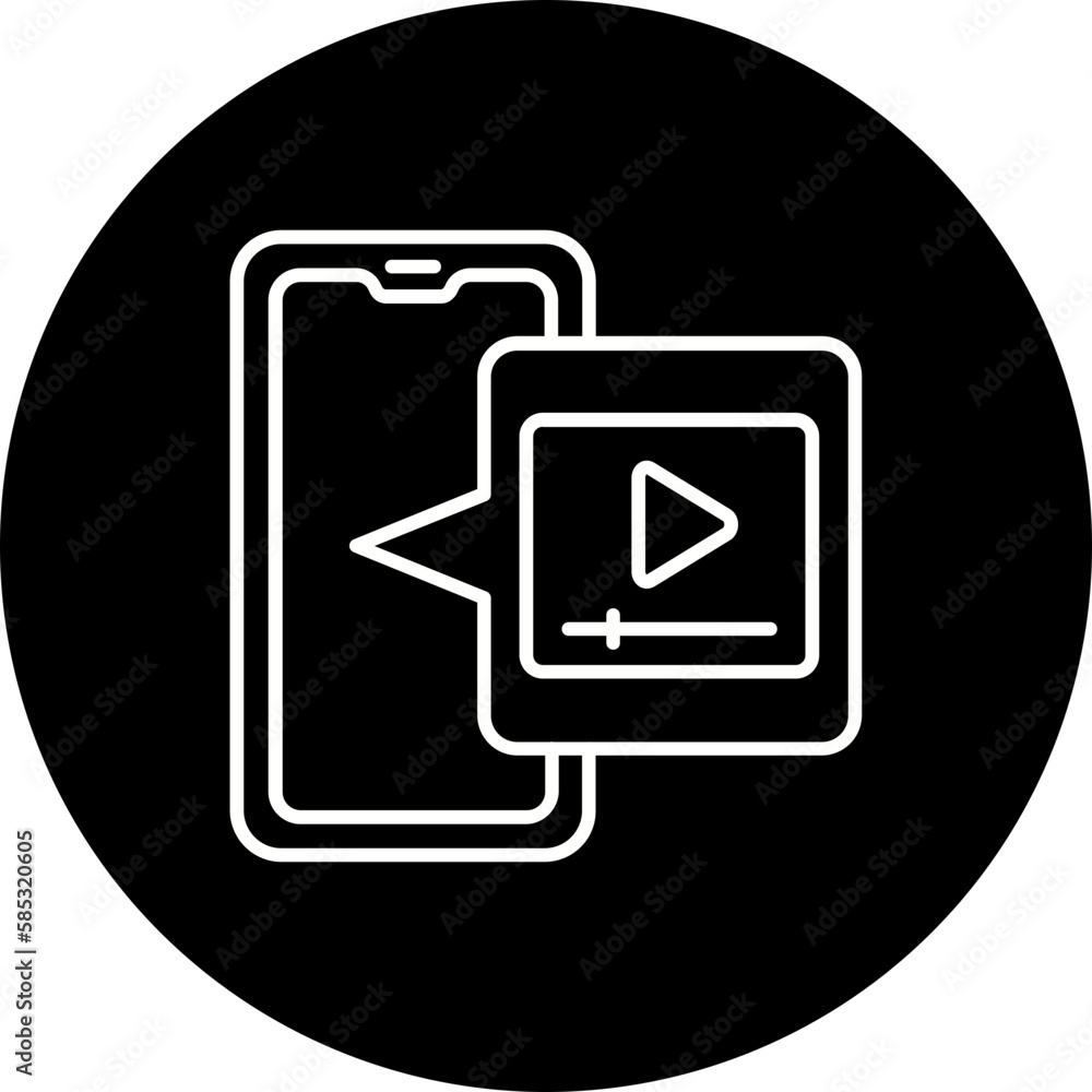 Video Player Line Inverted Icon Video Player Line Inverted Icon