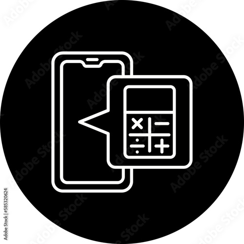 Calculator Line Inverted Icon