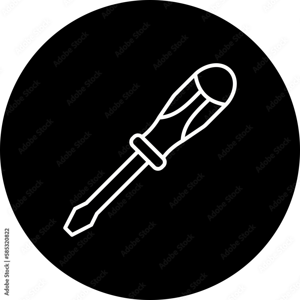 Screwdriver Line Inverted Icon Screwdriver Line Inverted Icon