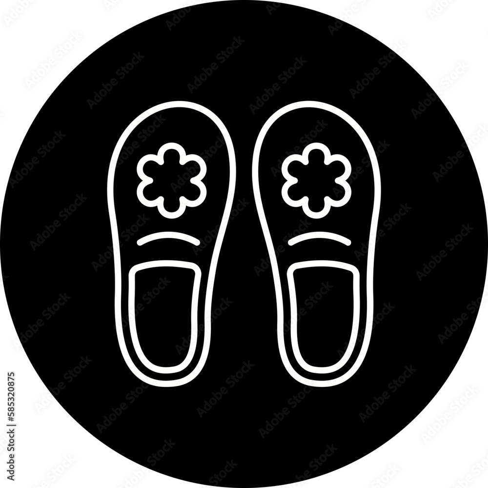 Slippers Line Inverted Icon
