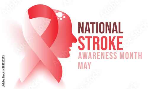 National Stroke awareness month is observed each year in May. Template for background, banner, card, poster.