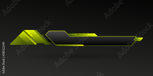Abstract black and green lower third gui screen breaking news title banner