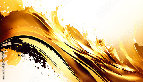 白背景に金色の模様の背景　Generative AI