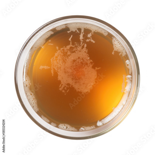 Kombucha, an antioxidant fermented health drink, with lemon and ginger, white background, isolated