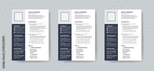 Light Beige Resume and CV Layout Set with Pale Cyan Accents