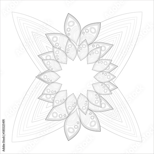 Mandala art for coloring book and art therapy. Doodle vector of flowers for coloring sheet for every age. © buyungade