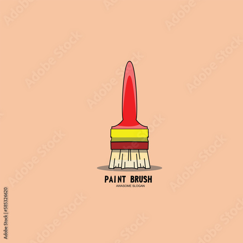 Paint brush mascot icon character design logo illustration cartoon free
