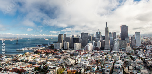 Looking at the amazing skyline of San Francisco from the Coit Tower area