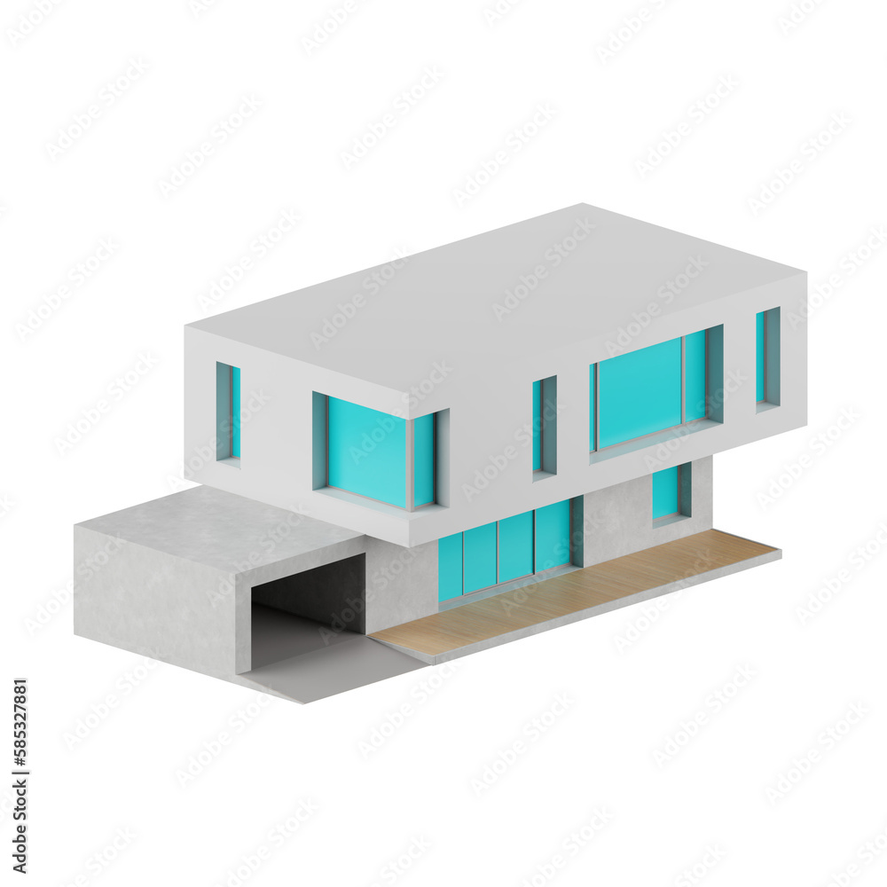 3d render of modern modern house.