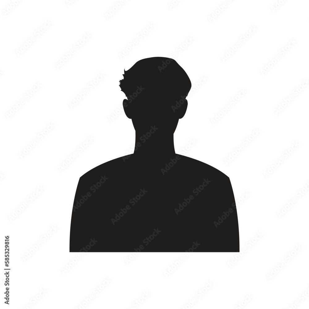 Monochrome man avatar silhouette. User icon vector in trendy flat design. Monochrome man avatar silhouette. User icon vector in trendy flat design.