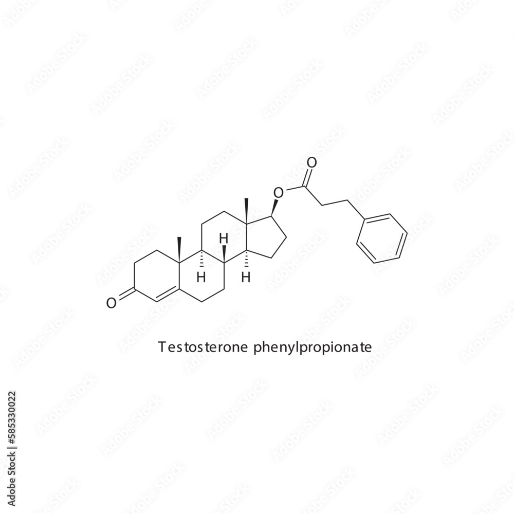 Testosterone phenylpropionate flat skeletal molecular structure Androgen receptor agonist drug