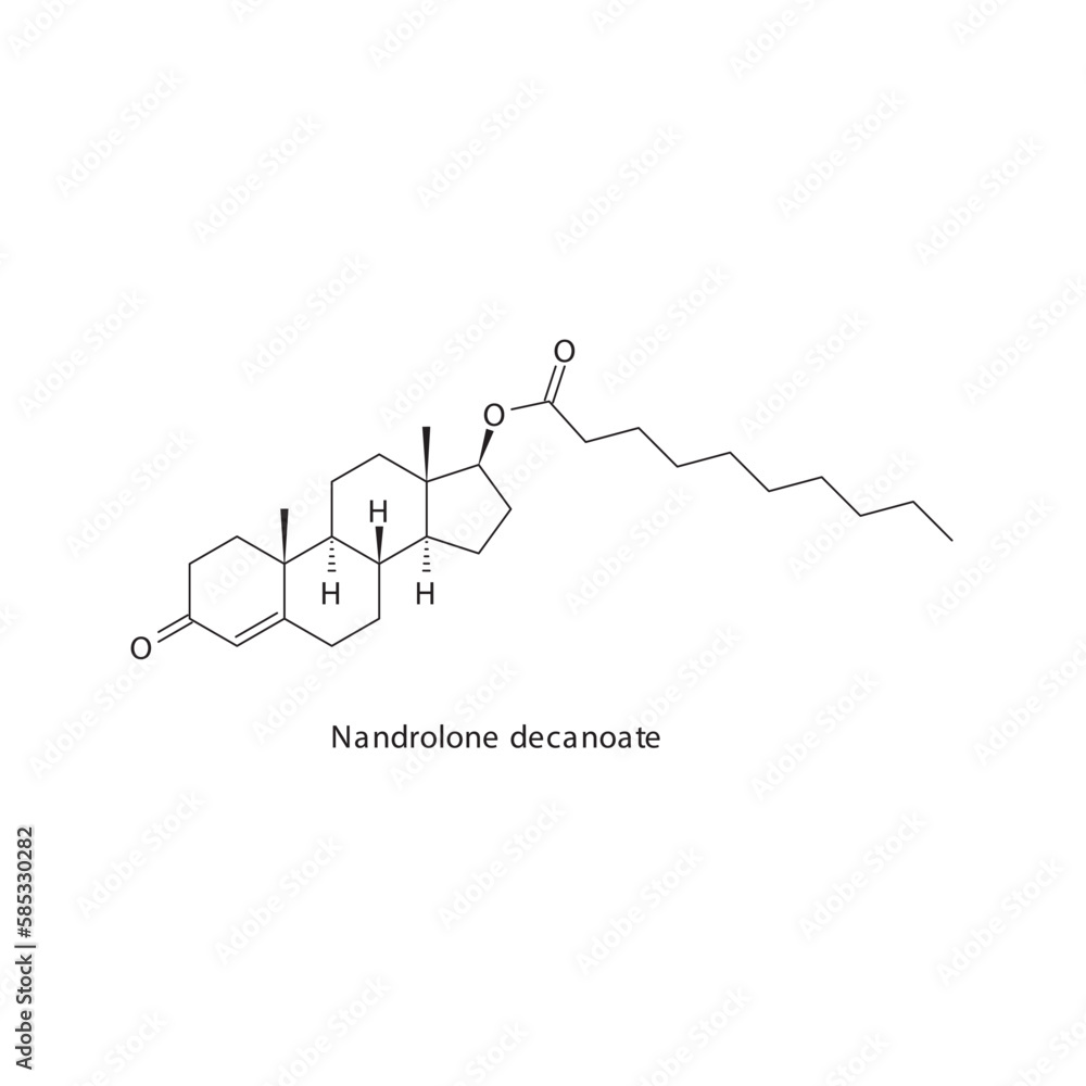 Nandrolone decanoate flat skeletal molecular structure Anabolic steroid
