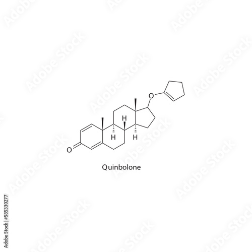 Quinbolone flat skeletal molecular structure Androgen receptor agonist drug used in androgen replacement theraphy treatment. Vector illustration.