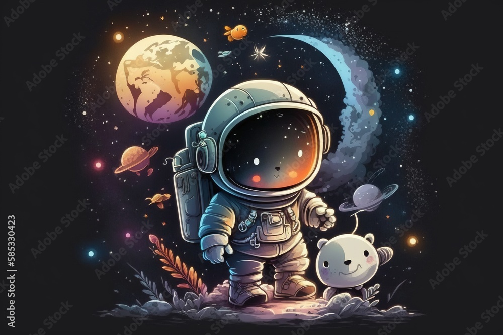 Cute astronaut background Cute astronaut background