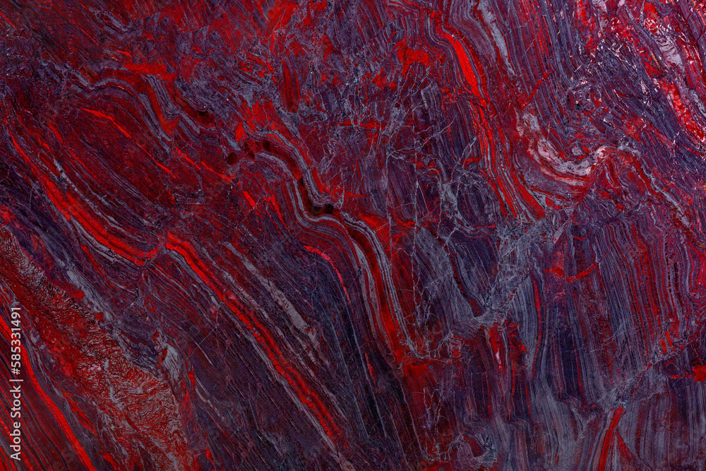 natural stone texture, IRON RED granite slab, red blue color with beautiful wavy layers of different colors