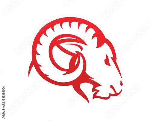 great ram head logo, silhouette of goat face vector illusstrations, Mountain goat head vector logo