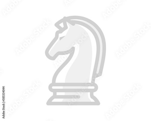 White Horse Chess pieces vector outline