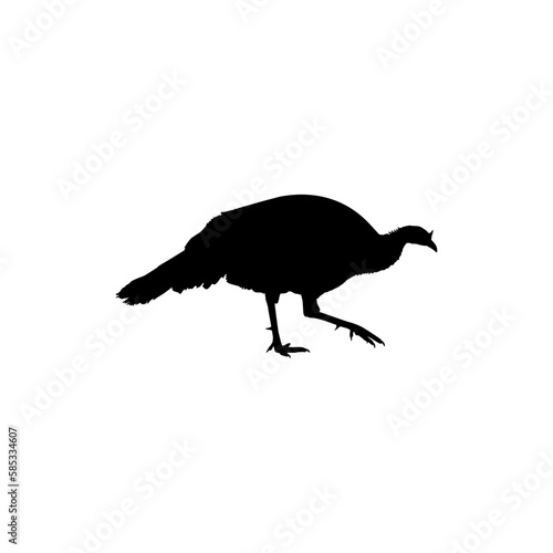 Turkey Silhouette for Art Illustration  Pictogram or Graphic Design Element. The Turkey is a large bird in the genus Meleagris. Vector Illustration