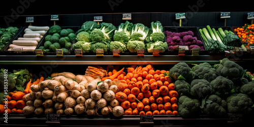 supermarket vegetables Genetarive AI © bahadirbermekphoto