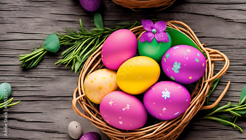 Beautiful Photo of Creative Easter Eggs Generative AI