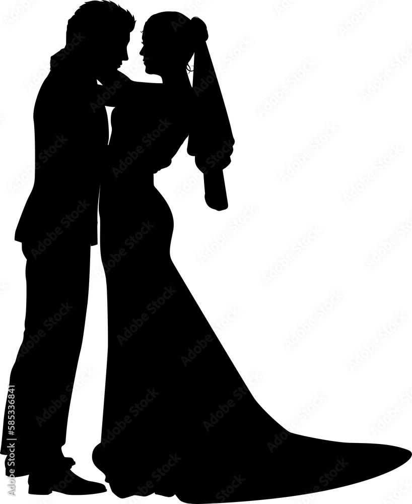 Bride And Groom Couple Wedding Dress Silhouettes Bride And Groom Couple Wedding Dress Silhouettes