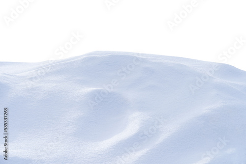 white snow in daylight, background, isolate on black background