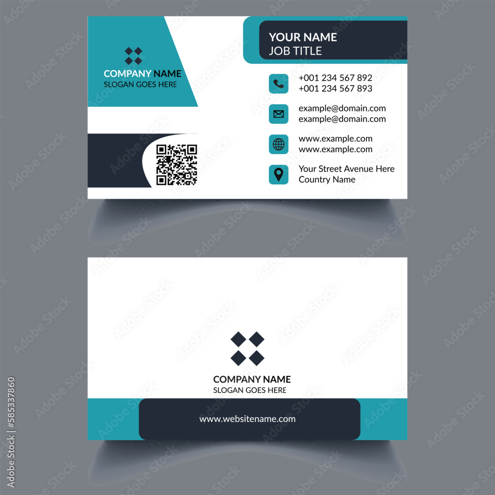 Naklejka premium Business Card. Creative Modern And Corporate Business Card Template. Clean And Dark Business Card Template. Professional Stylish Business Card Template. Visiting Card Template. Free Business Card