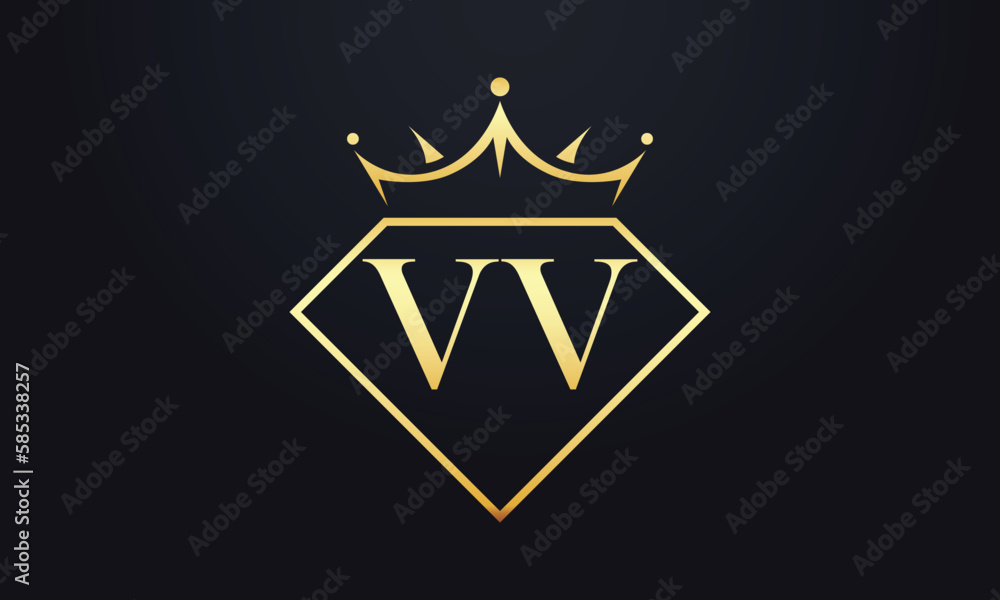 Diamond crown vector. Luxury queen logo for jewelry vector with letters Diamond crown vector. Luxury queen logo for jewelry vector with letters