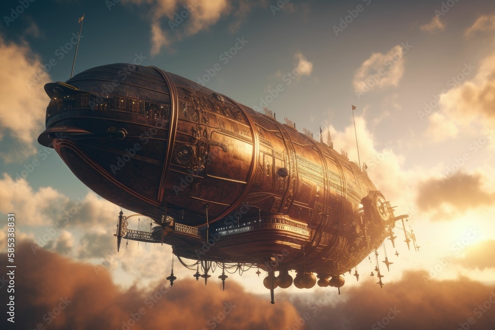 Mechanical blimp. Generative AI Mechanical blimp. Generative AI