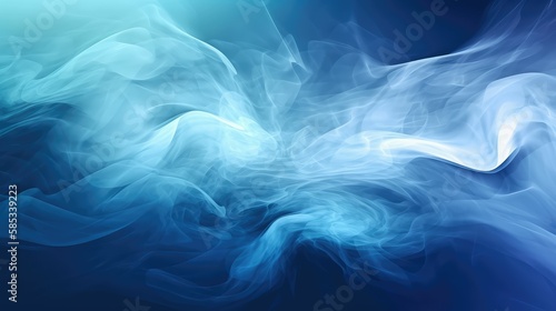 abstract blue smoke background, generative AI