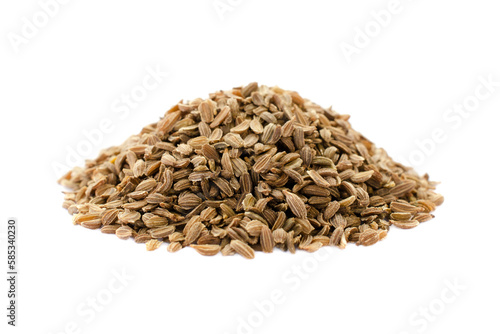 Pile of carrot seeds isolated on white background. Carrot seeds on a white background. Carrot seeds isolated on white background. Heap of carrot seeds on a white background.