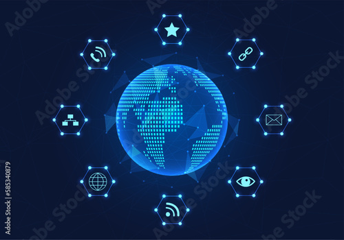 Global technology network that connects with smart technology to provide quick access to information anywhere for expanding business globally.