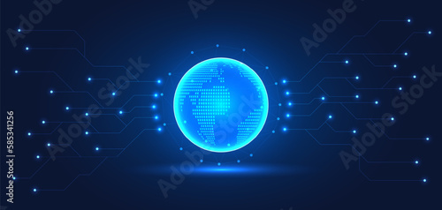 Global blockchain technology network that connects smart technology to provide instant access to information anywhere to expand business globally.