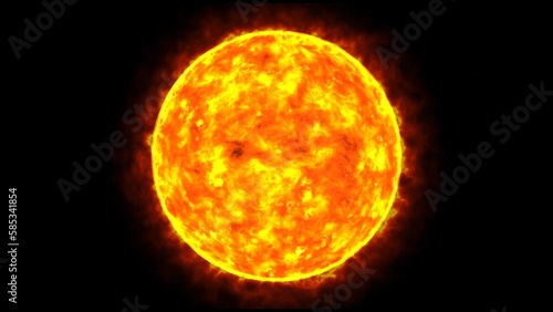 Space view on sun bright surface, Solar system planet