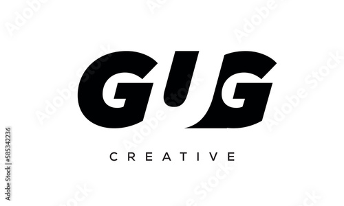 GUG letters negative space logo design. creative typography monogram vector 