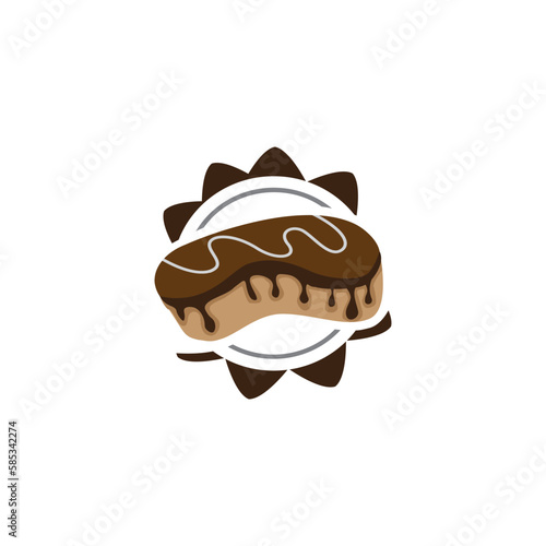 Chocolate bread logo for food company vector illustration design
