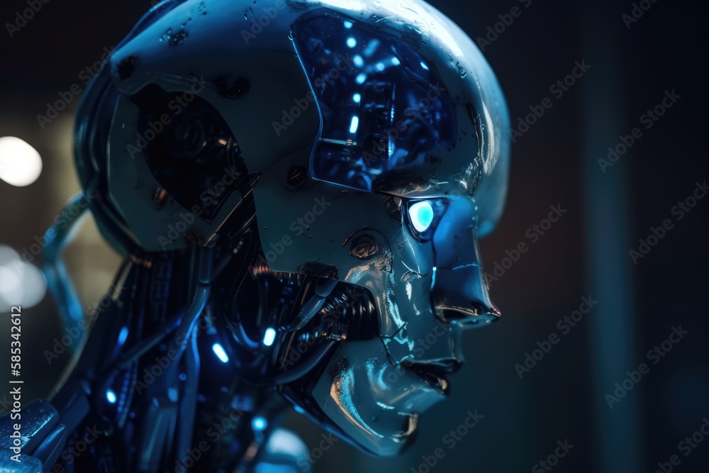 Portrait of an robot, made with generative ai Portrait of an robot, made with generative ai