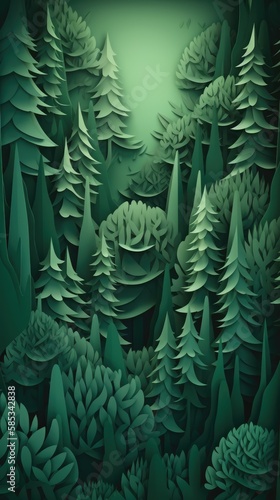 Forrest made by cartboard illustration