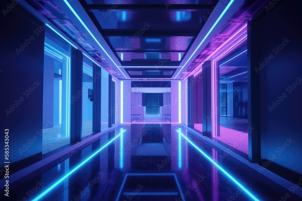 Sci- fi hallway made with generative ai