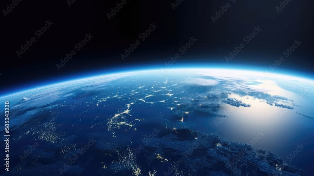Satellite view of planet earth from space, made with generative ai Satellite view of planet earth from space, made with generative ai