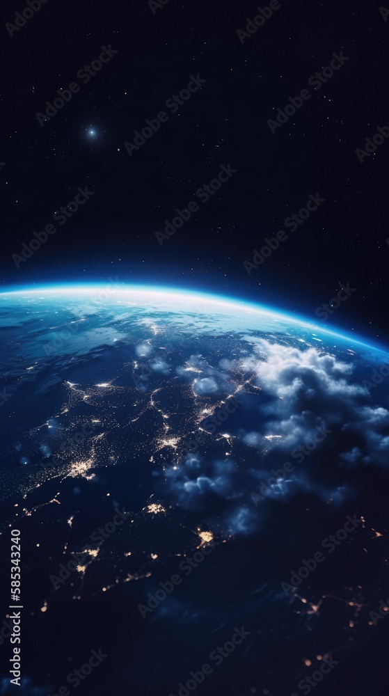 Earth seen from space, made with generated ai