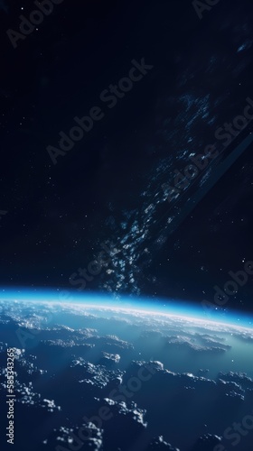 Planet earth seen from space  made with generated ai