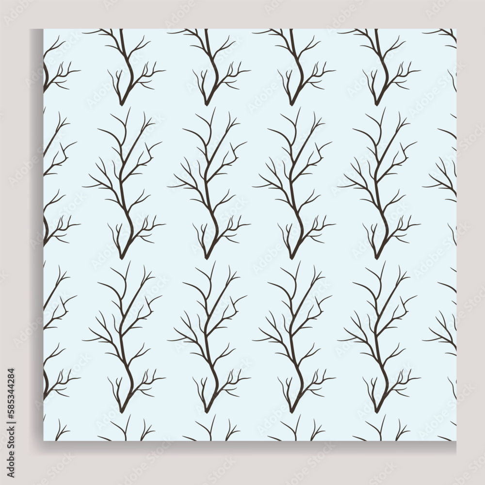 Naklejka premium Branches of trees intertwine. Seamless pattern natural theme. Branches and stripes pattern