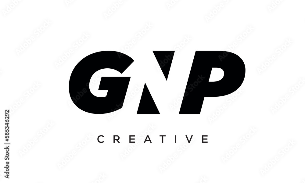 GNP letters negative space logo design. creative typography monogram vector GNP letters negative space logo design. creative typography monogram vector