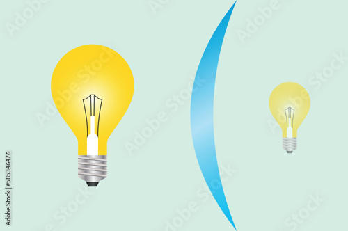 Physics, science flat, concave and convex mirror. Reflected images may appear behind the mirror dim bulbs, can be projected in front of the mirror bright bulbs Physics-Reflection and spherical mirrors