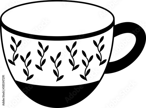 Tea Cup with leaves